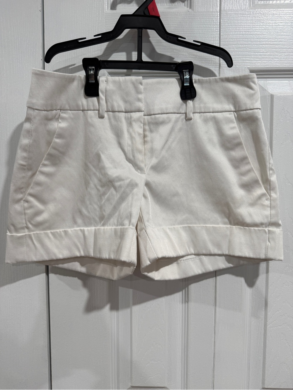 New York & Company Cream Cuffed Tailored Shorts
